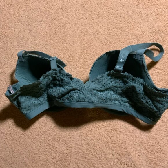 Aerie Sz 38D Olive Green Real Happy Demi Line Front Clasp Lace - Picture 6 of 6
